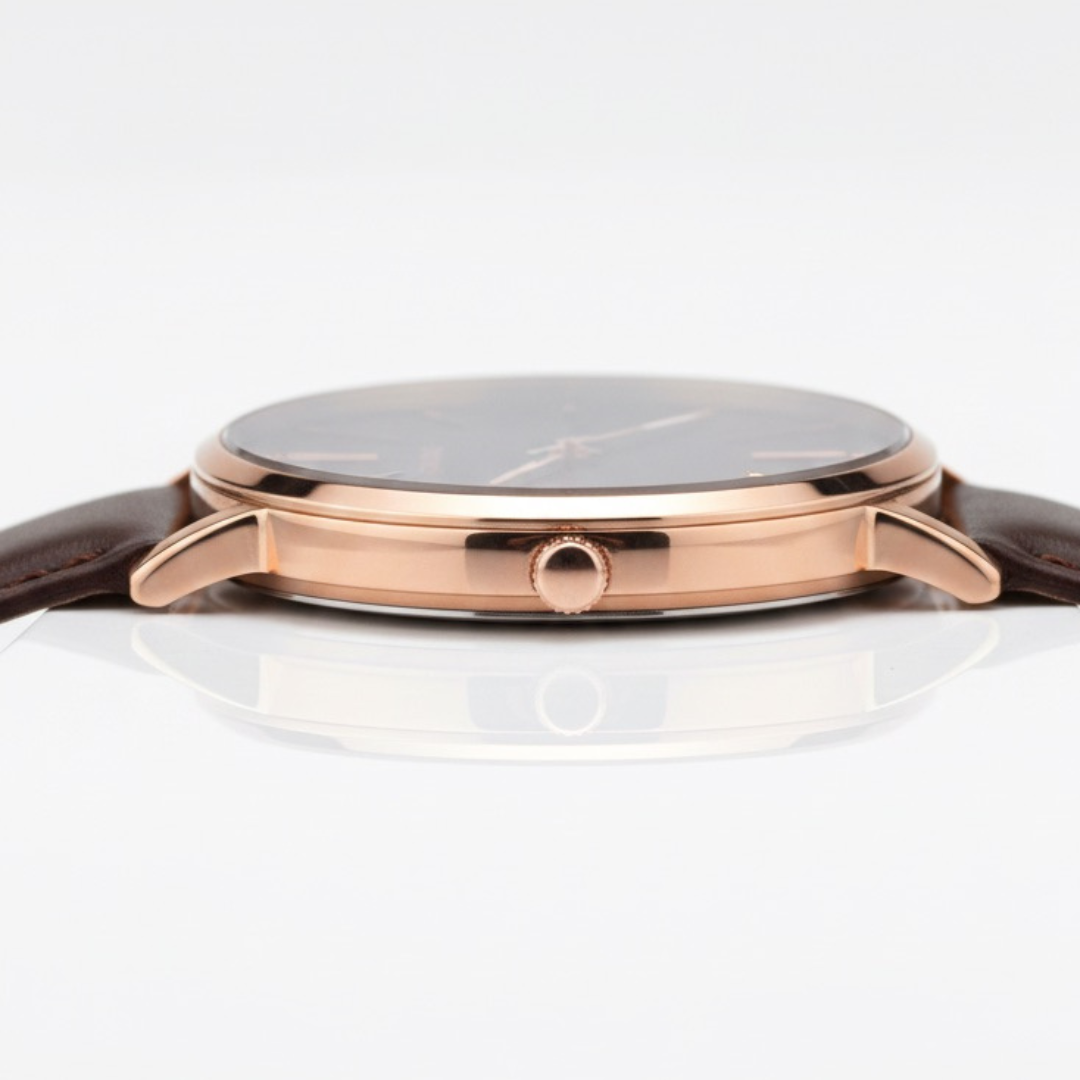 lite Slim Prestige — Relógio Masculino Ultrafino de Luxo com Movimento Quartzo, Pulseira em Couro e Design Executivo