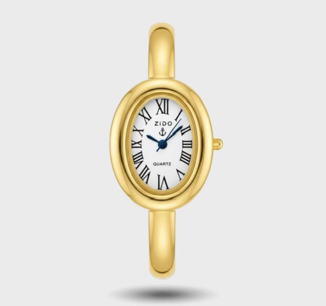 Petite Vintage Lux — Relógio Feminino de Luxo com Design Clássico, Pulseira em Aço Estilizado e Movimento Quartzo